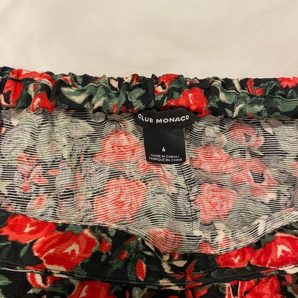 Club Monaco off the shoulder floral top.